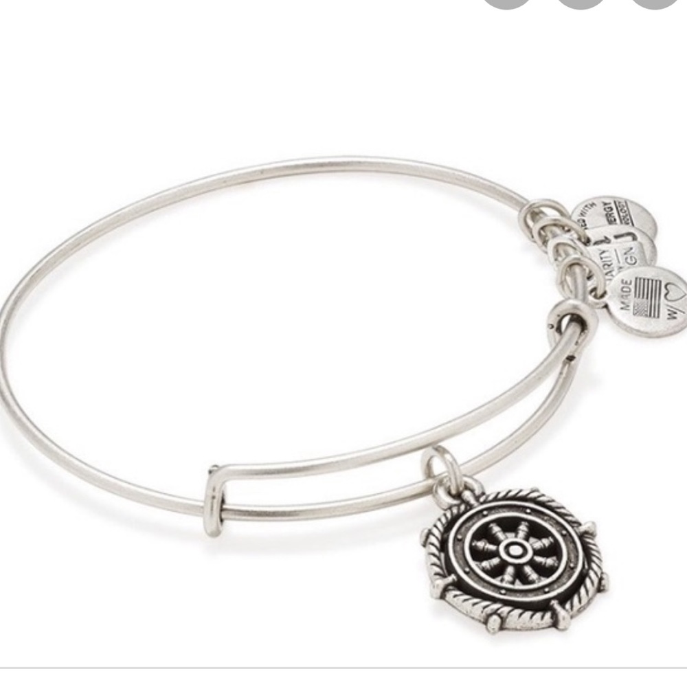 nwt alex and ani ship wheel silver bracelet
